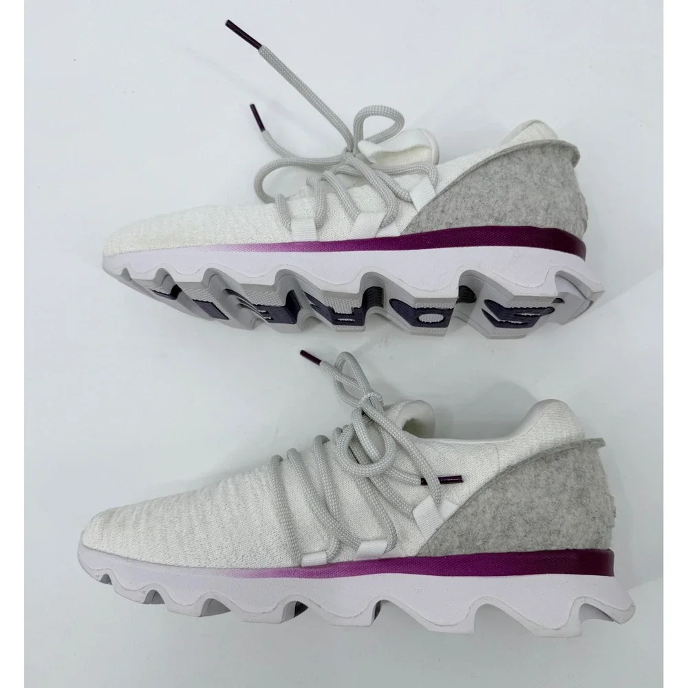 Sorel Kinetic Impact Lace Sneakers Womens 9.5 White Grey Purple LL6005-100